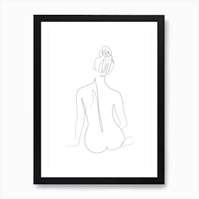 Nude Woman Line art 1 Art Print