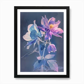 Iridescent Flower Columbine 1 Art Print