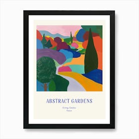 Colourful Gardens Giverny Gardens France 4 Blue Poster Art Print