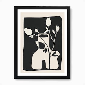 Modern Vase Abstract Plant Art 2 Art Print