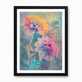 Iridescent Flower Marigold 5 Art Print