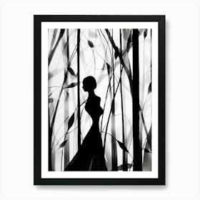 Shadows Abstract Black And White 2 Art Print