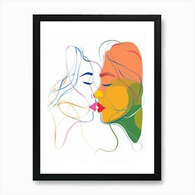 Abstract Women Faces 10 Art Print