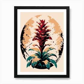 Red Ginger Flower 1 Art Print