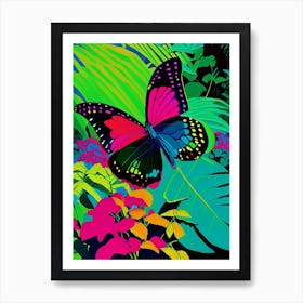 Butterfly In Botanical Gardens Andy Warhol Inspired 1 Art Print