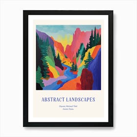 Colourful Abstract Sequoia National Park Usa 5 Poster Blue Art Print