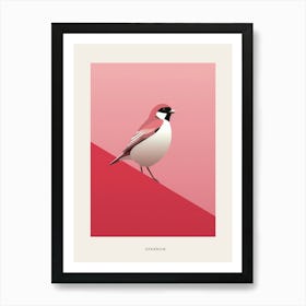 Minimalist Sparrow 1 Bird Poster Art Print