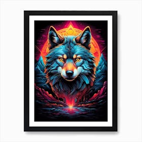 Psychedelic Wolf 7 Art Print