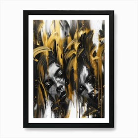 Gold And Black 121 Art Print