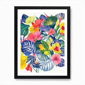 Anthurium Modern Colourful Flower Art Print