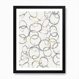 Gold Circles Wallpaper Art Print