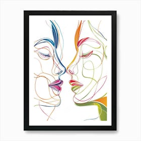 Minimalist Portrait Studies Woman Line 4 Art Print