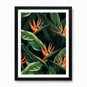 Bird Of Paradise Seamless Pattern 10 Art Print