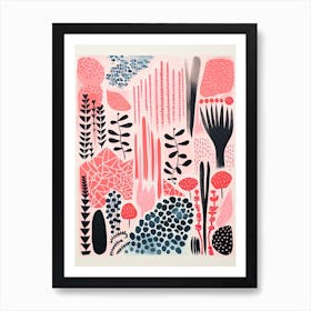 Sydney Royal Botanical Gardens Abstract Riso Style 2 Art Print