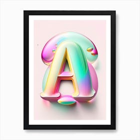 A, Alphabet Bubble Rainbow 4 Art Print