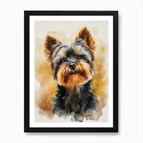 Yorkshire Terrier Watercolor Painting 1 Art Print