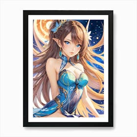 Sexy Anime Girl Painting (15) Art Print