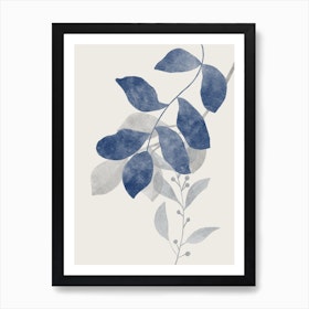 Blue Flower Wall Print Art Print