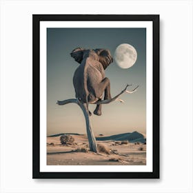 Elephant In The Desert Art Print