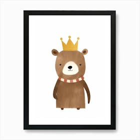 Little Brown Bear 6 Wearing A Crown Art Print