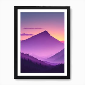 Misty Mountains Vertical Composition In Purple Tone 52 Art Print