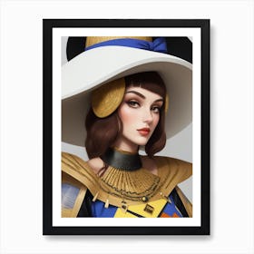 Woman In A Hat - Cubism 15 Art Print