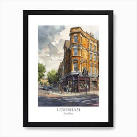 Lewisham London Borough   Street Watercolour 3 Poster Art Print