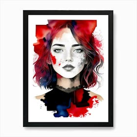 Girl With Red Hair Art Print