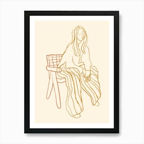 Woman Sitting On A Chair Art Print