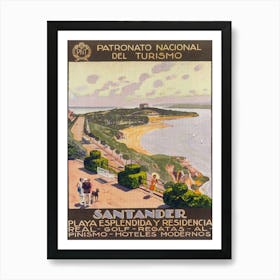 Santander Spain Vintage Travel Poster Art Print