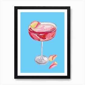 Sparkling Rose Gin Cocktail Art Print