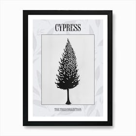 Cypress Tree Simple Geometric Nature Stencil 1 Poster Art Print