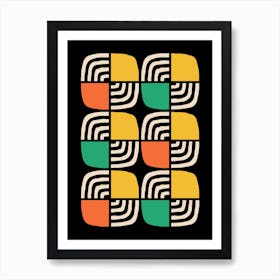 Mid century Modern Abstract Geometric Art Print