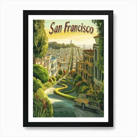 Aihrgdesign A Mid Century Modern Travel Poster For San Francisco 1 Art Print