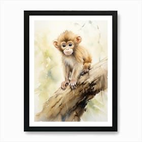 Monkey Painting Painting Watercolour 3 Art Print