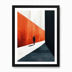 Man Walking Down The Street, Minimalism Art Print