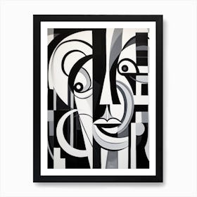 Identity Abstract Black And White 1 Art Print