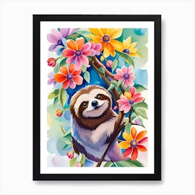 Sloth Painting 8 Art Print