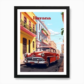 Havana Cuba Cuban Souvenir Travel Illustration Art Print