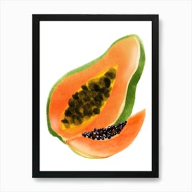 Watercolor Of A Papaya Affiche