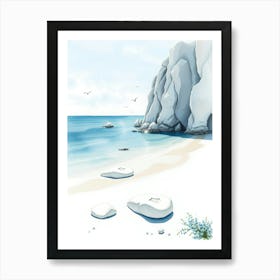 White Rocks On The Beach Art Print