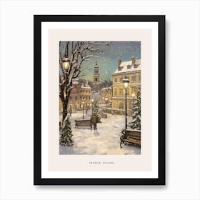 Vintage Winter Poster Krakow Poland 4 Art Print