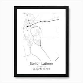 Burton,United States Minimalist Map Art Print