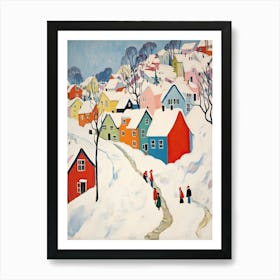 Winter Snow Bergen   Norway Snow Illustration 2 Art Print