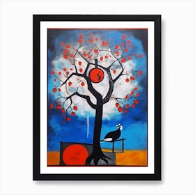 Magnolia With A Cat 3 Surreal Joan Miro Style  Art Print