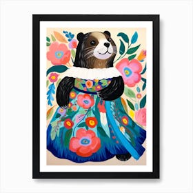 Maximalist Animal Painting Sea Otter 1 Art Print