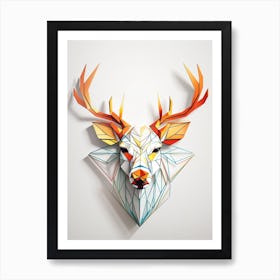 Geometric Deer Head Print Art Print