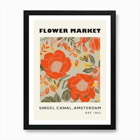 Flower Market Print Amsterdam Orange Art Print