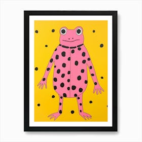 Pink Polka Dot Newt Art Print