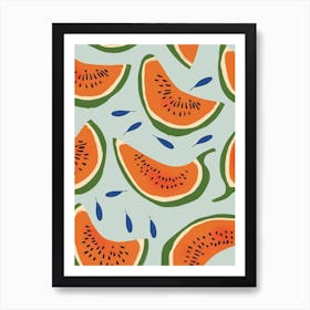 Watermelon Pattern Illustration Art Print